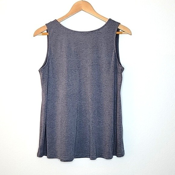 KONTROL Gray Contrasting Scoop Neckline Soft Stretchy Tank Top size L - Picture 8 of 13